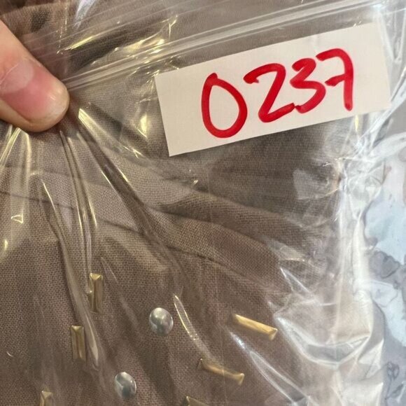 Handmade Womens Large Taupe Grey Long Sleeve Embellished Jewel Neckline Jumpsuit - Picture 11 of 11